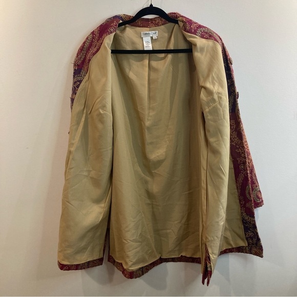 COLDWATER CREEK Sz PXL Made in India Lined Paisley Colourful  Buttoned Blazer - Picture 8 of 9